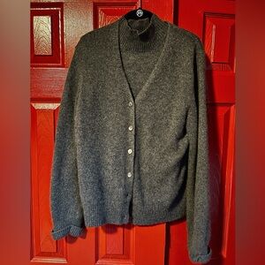 Cashmere Cardigan Turtleneck Set